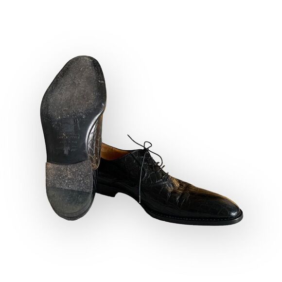 Sergio Rossi, Oxford Crocodile Shoes, Black - Picture 3 of 6